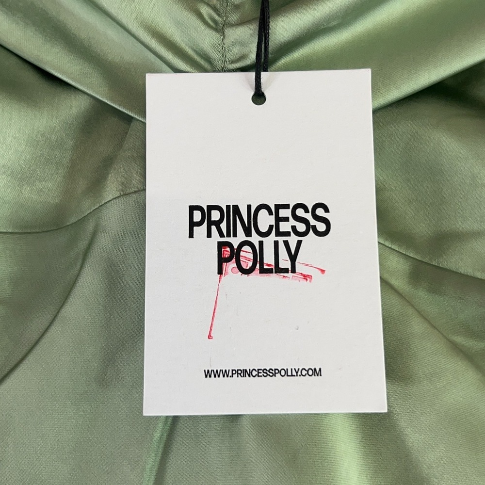 Princess Polly Womens 4 Sage Green Off The Shoulder Lined Sadee Maxi Dress NWT - Picture 4 of 15